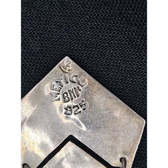 Mexico 925 Silver Abalone Shell Inlay Dangle Drop Vtg Earrings, Different Sizes - Picture 4 of 9